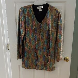 Vintage Colorful Sequin Blouse